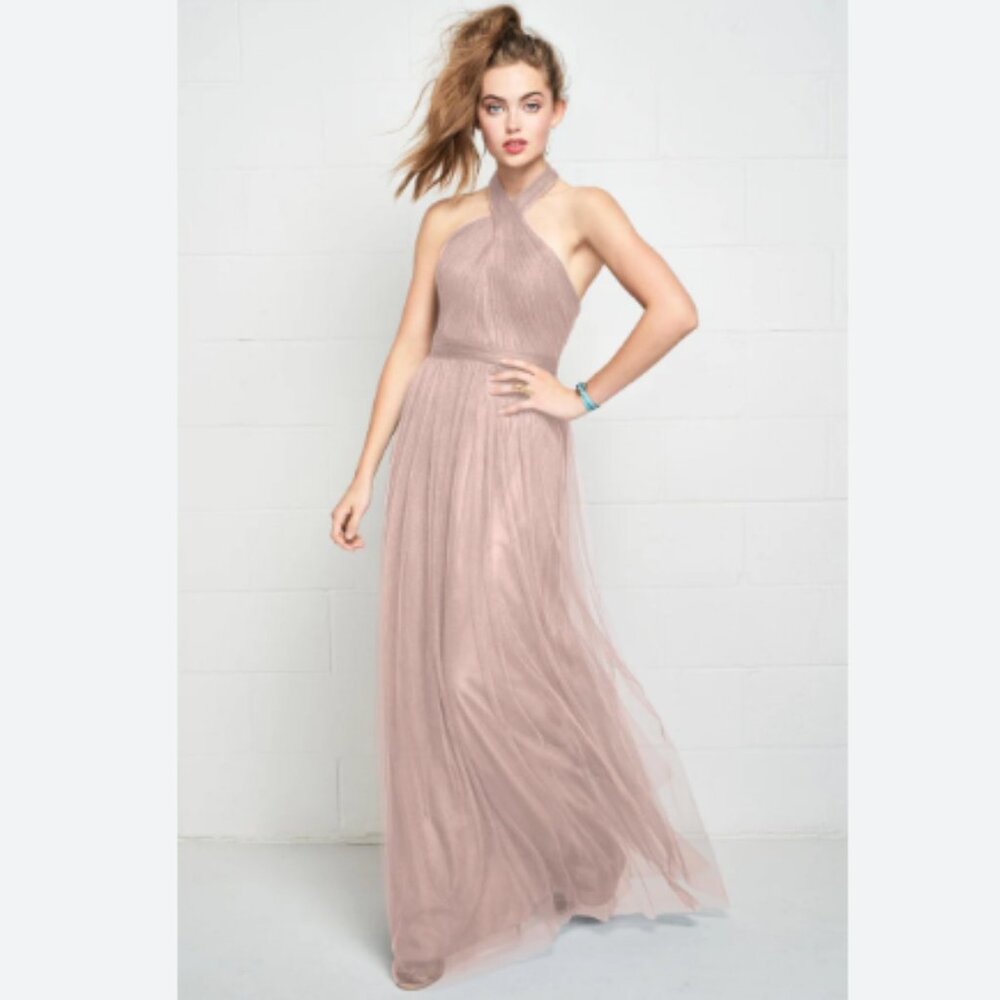 Wtoo By Watters 560 Halter Tulle Gown in Blush S. 12